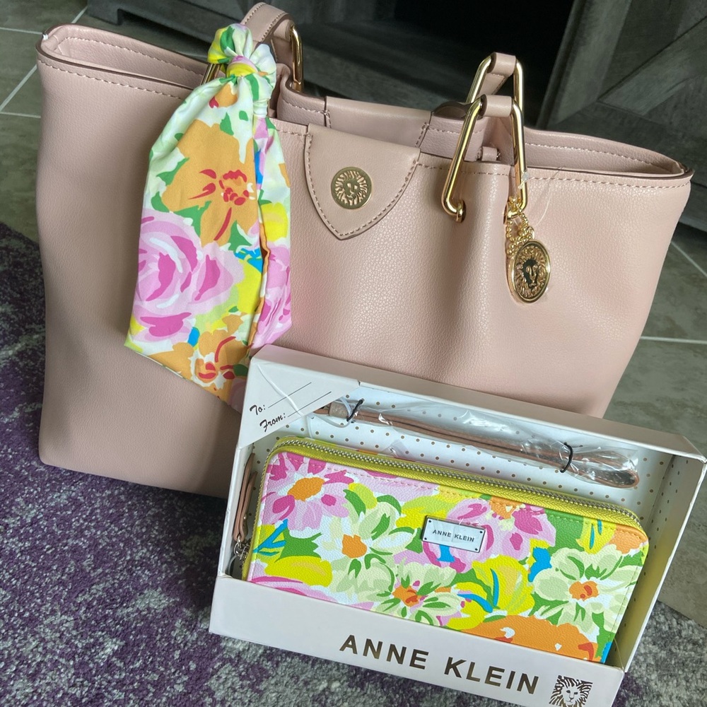 Anne Klein Blush Purse & Tropical Wallet